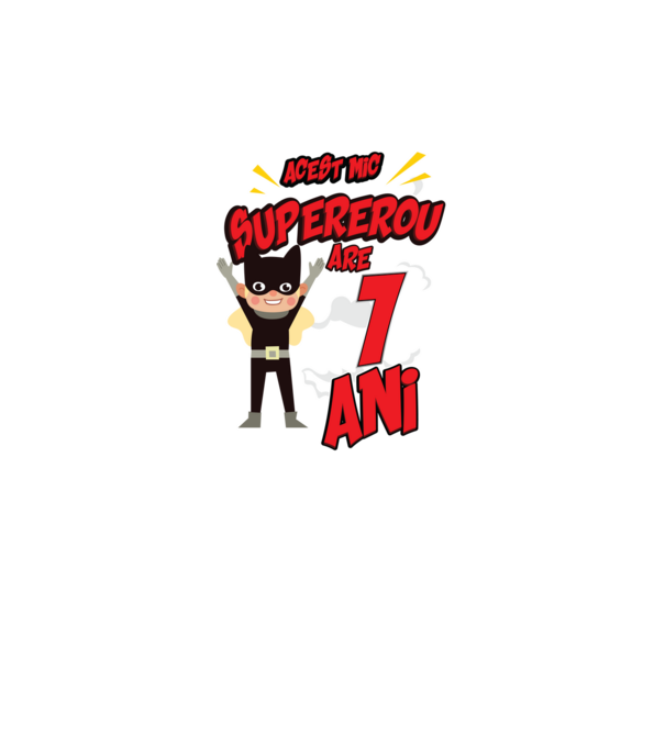 Acest mic supererou are 1 an model negru pe tricou