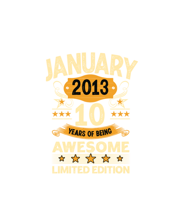 January 2013 10 years of being limited edition model alb pe tricou