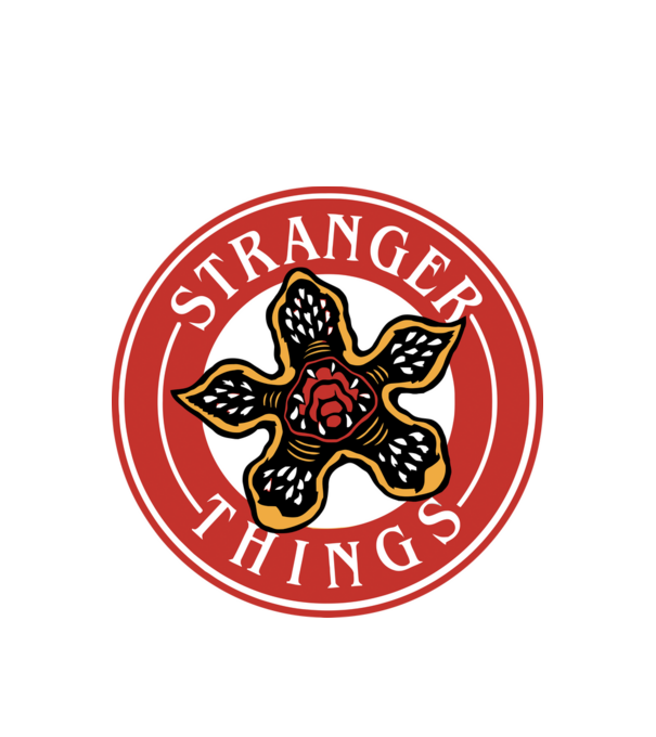 stranger things logo bucks model alb pe tricou