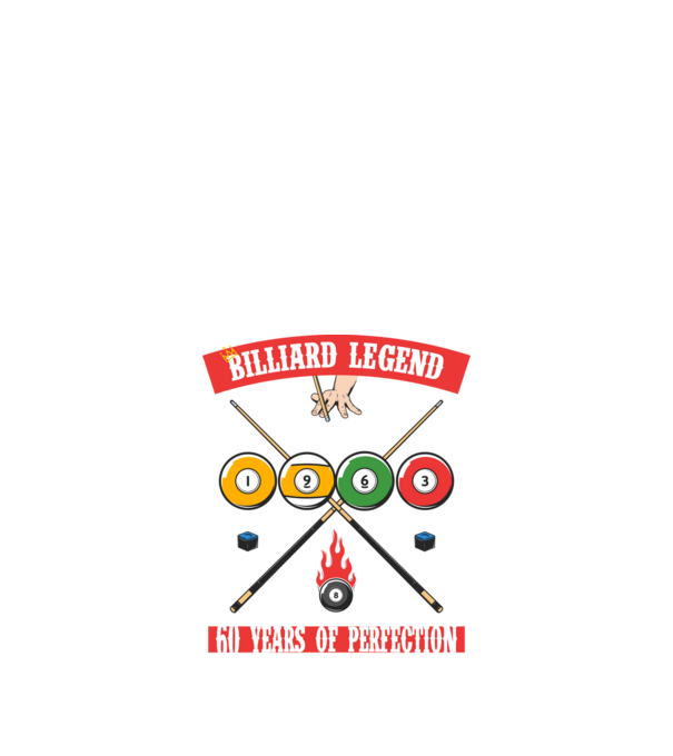 Billiard legend born in 1963 model negru pe tricou