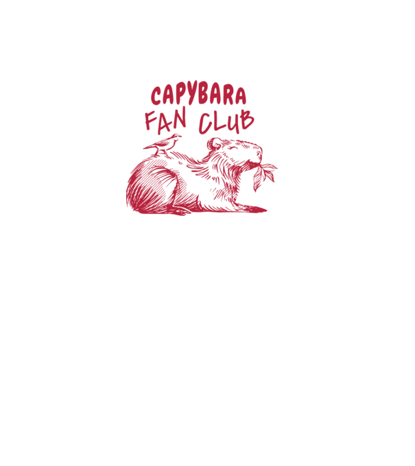 Capybara fan club model alb pe tricou