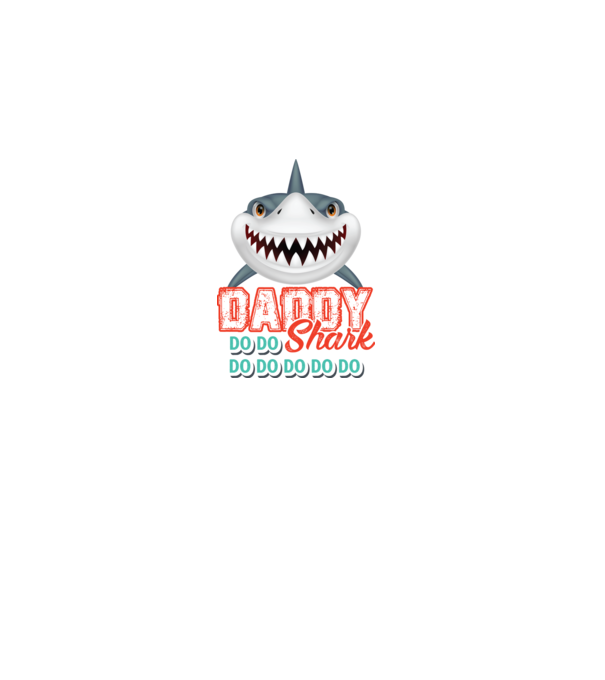 Daddy shark model alb pe tricou