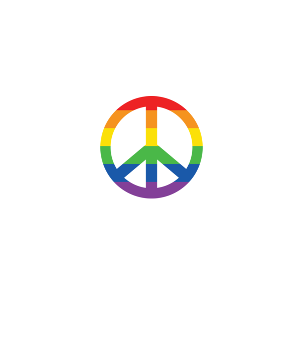 Peace pride model alb pe tricou
