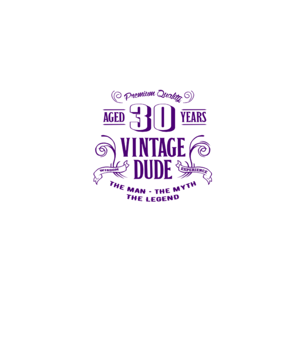 Vintage Dude - 30 model alb pe tricou