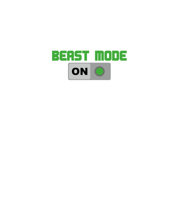 Beastmode model alb pe tricou