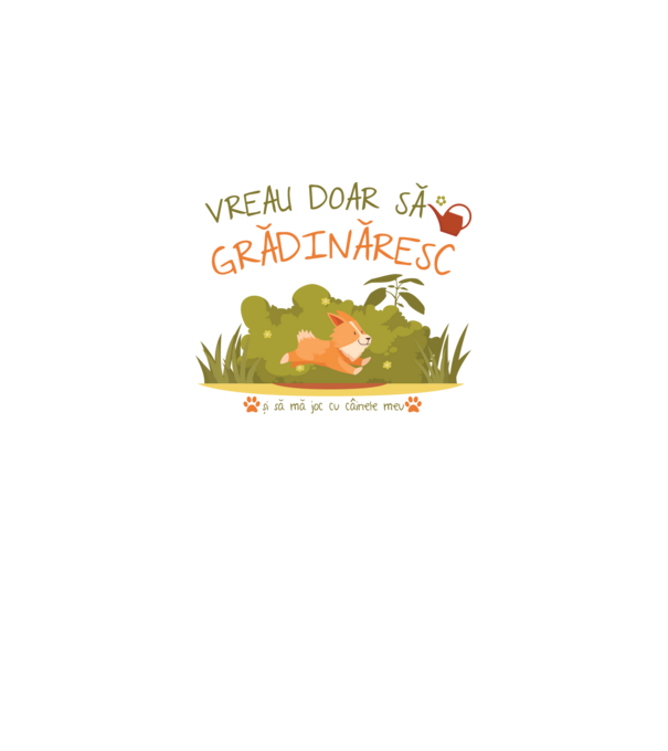 vreau doar să grădinăresc model alb pe tricou