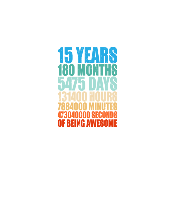 15 years of being awesome model negru pe tricou