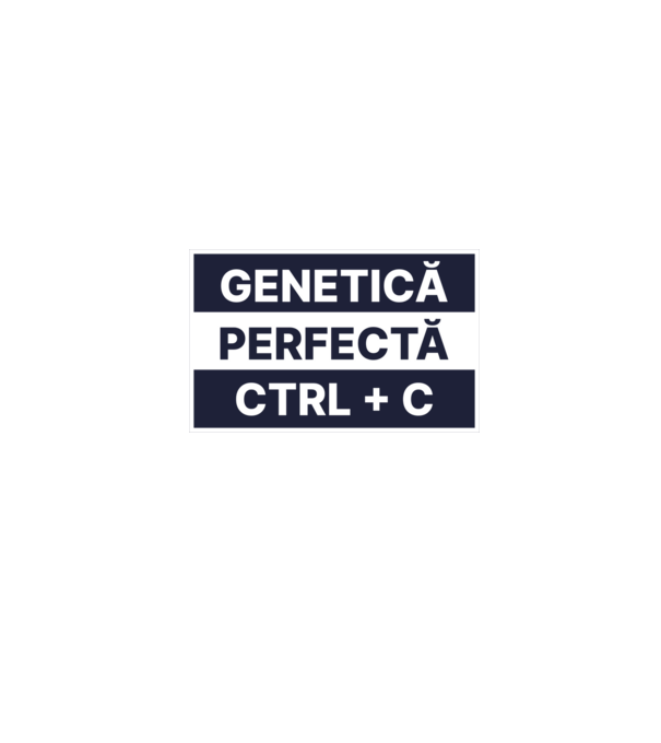 Genetică perfectă CTRL + C model alb pe tricou