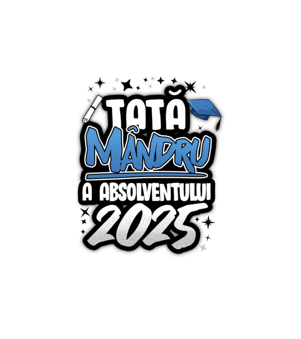 Tată MÂNDRU a absolventului model alb pe tricou