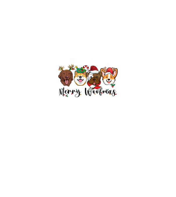 Merry woofmas 2 model alb pe tricou