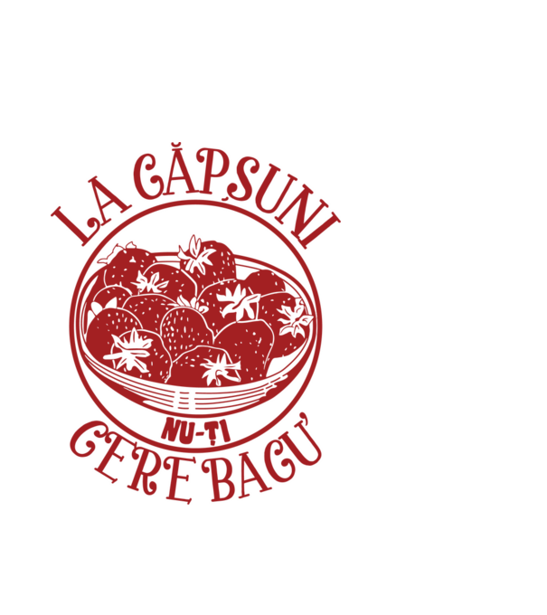 La căpșuni nu-ți cere bacu model alb pe tricou