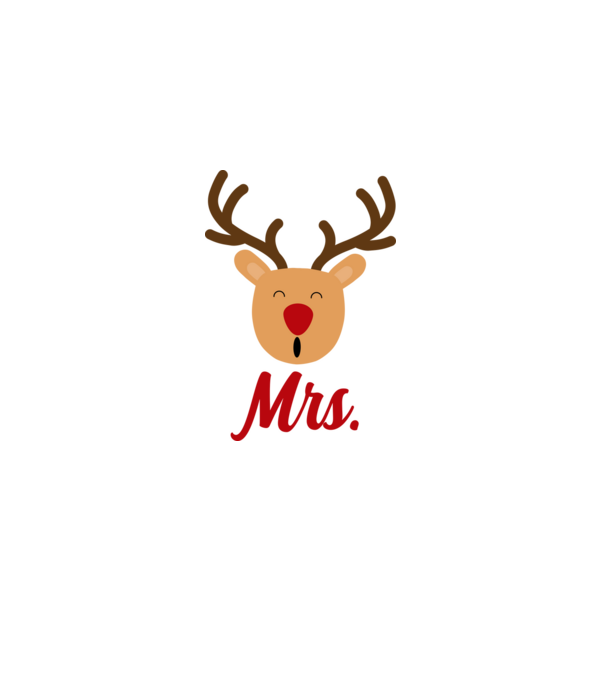 Mrs Reindeer christmas couple model albastru deschis pe tricou
