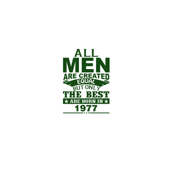 All men are created - 1977 model albastru închis pe tricou