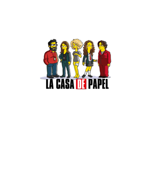 la casa de papel simpson model alb pe tricou
