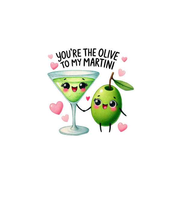 Olive to my Martini model alb pe tricou