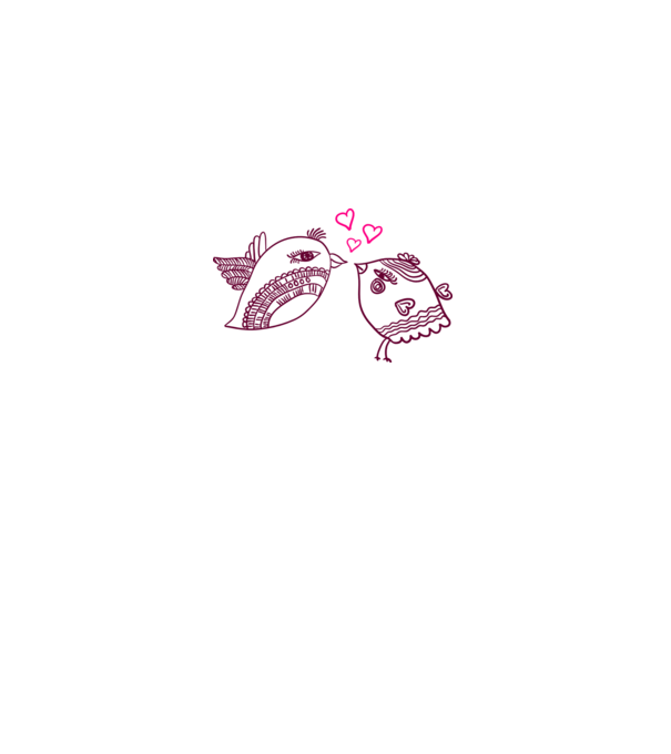 lovebirds model alb pe tricou