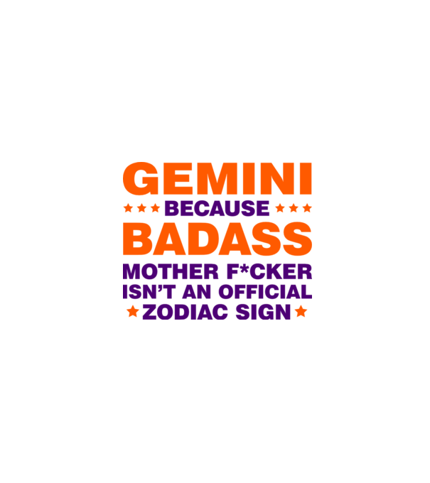 Badass zodiac GEMINI model alb pe tricou