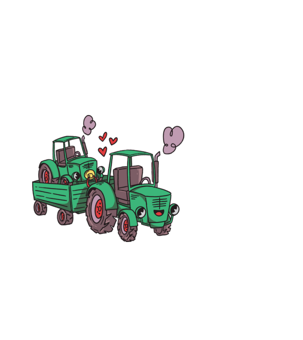 TRACTOR model alb pe tricou
