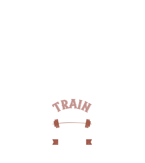 Train Hard model alb pe tricou