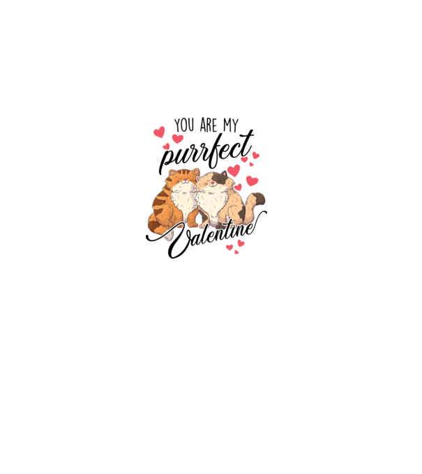 My purrfect valentine model alb pe tricou