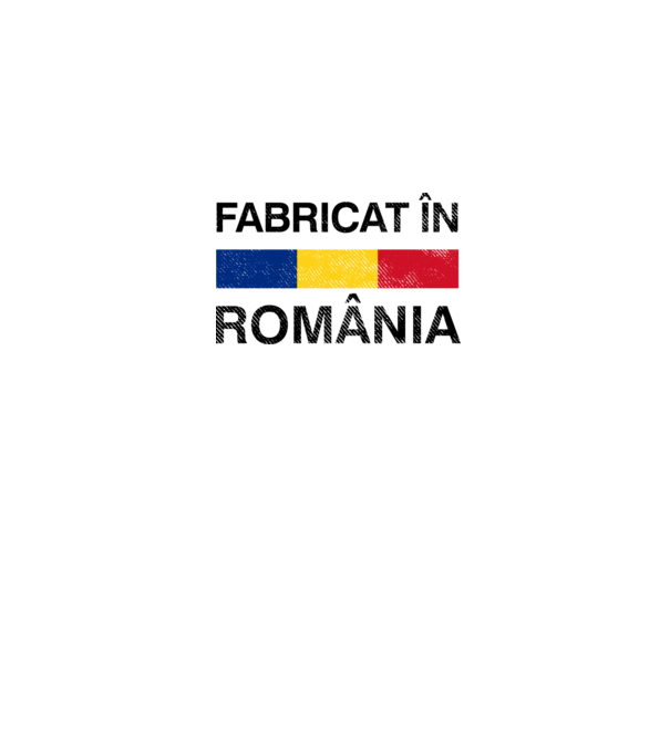Fabricat în România model alb pe tricou