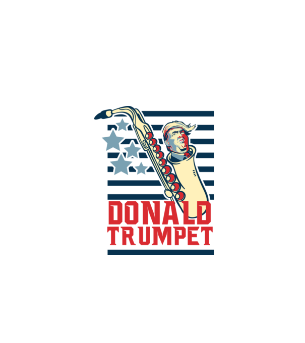 donald trumpet yoh model alb pe tricou