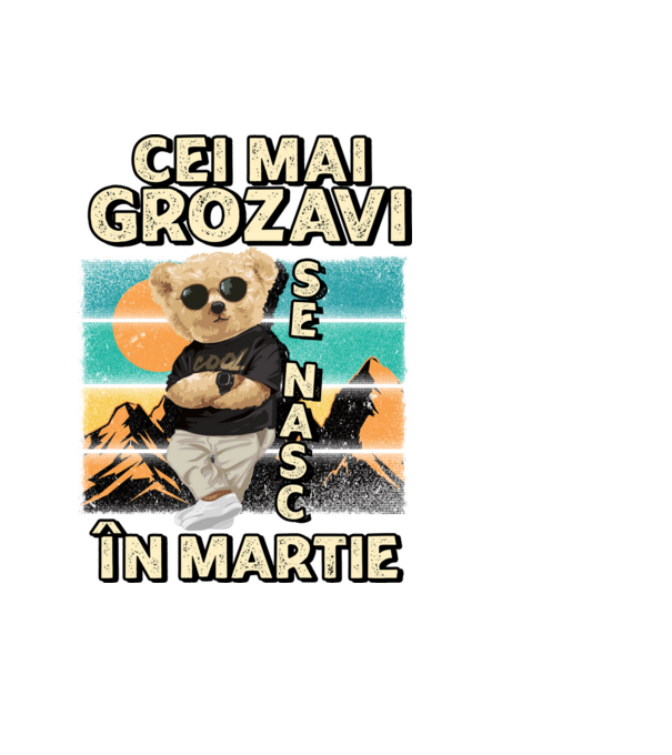 RETRO teddy MARTIE model negru pe tricou
