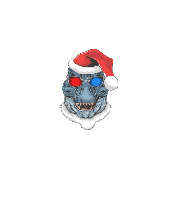 Santasaurus Rex model albastru închis pe tricou