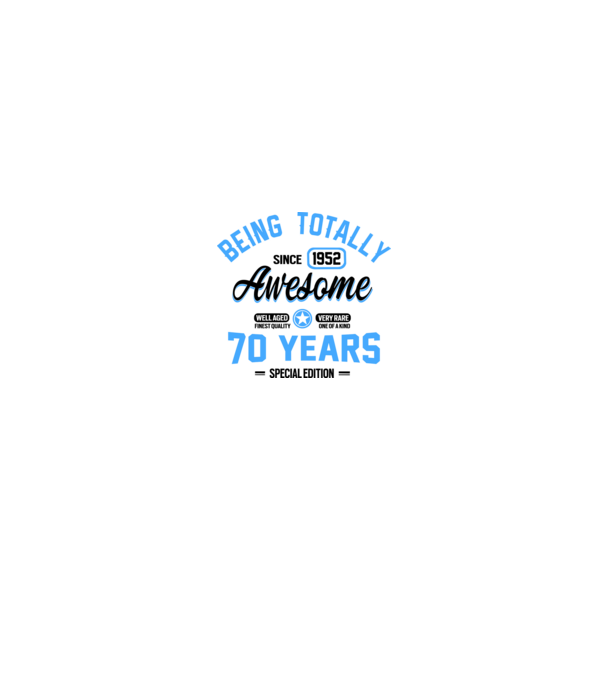 70 years of being totally awesome model alb/roșu pe tricou