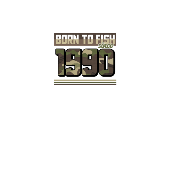 Born to fish since 1990 model negru pe tricou