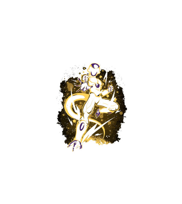 golden freeza dragonball model negru pe tricou