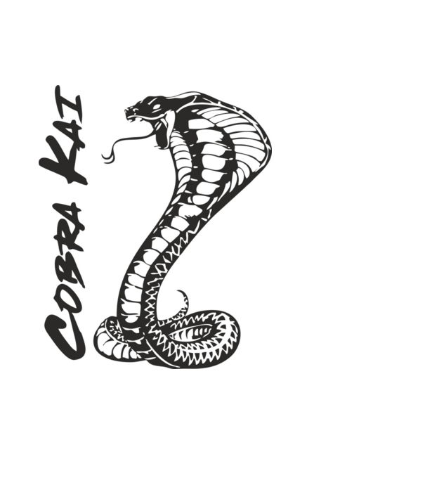 cobra kai black model albastru deschis pe tricou