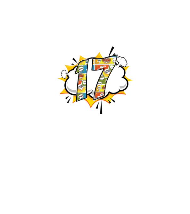 Birthday Comic Number 17 model gri închis pe tricou