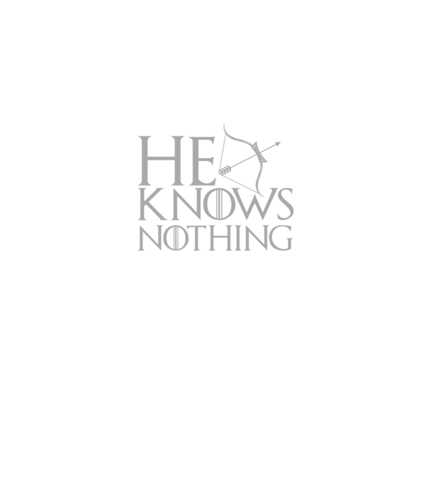 Cuplu He knows nothing model negru pe tricou