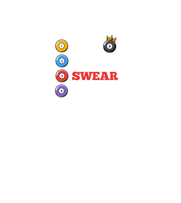 Aim swear shoot repeat - biliard v2 model negru pe tricou