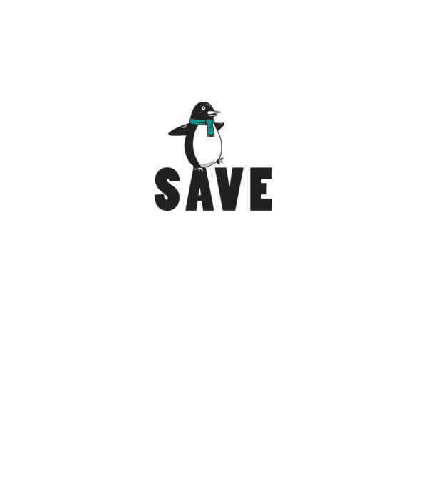 Save penguin model alb pe tricou