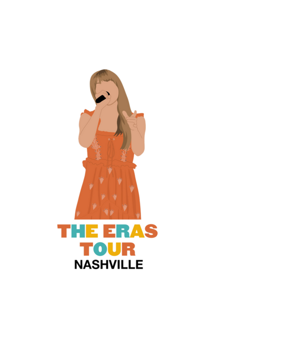 Taylor Swift The Eras Tour Nashville 3 model alb pe tricou