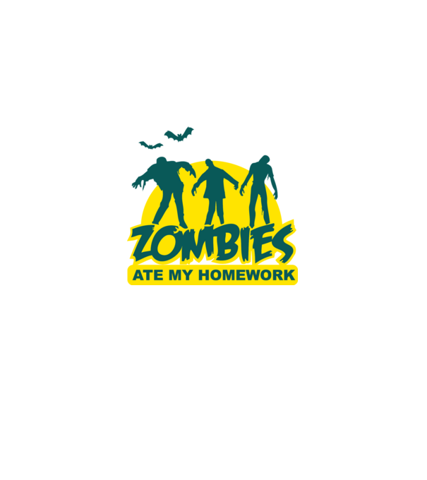 Zombies ate my homework model negru pe tricou