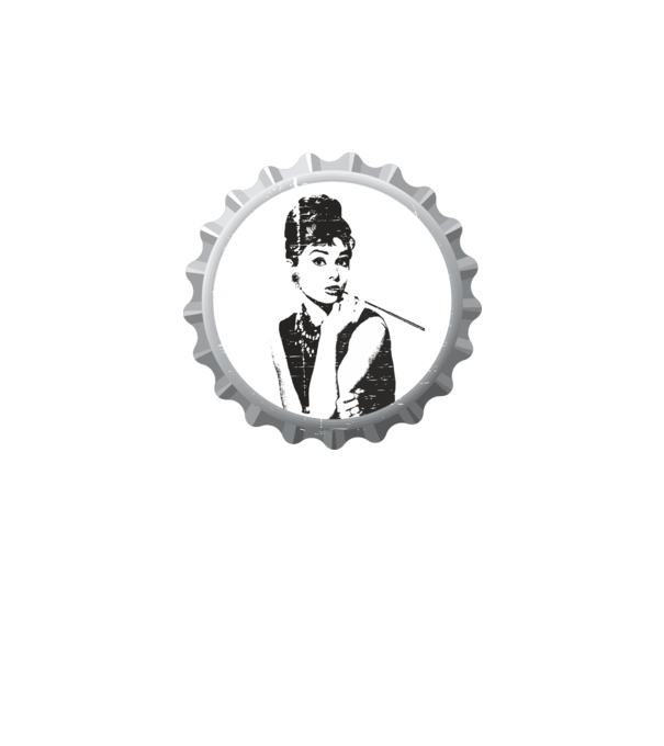 Audrey model alb pe tricou