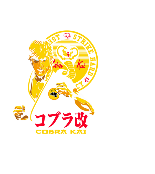 cobra kai poster model negru pe tricou