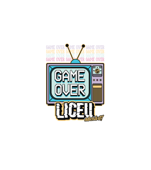 Absolvire retro liceu model negru pe tricou