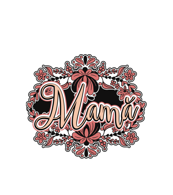 Mamă model alb pe tricou