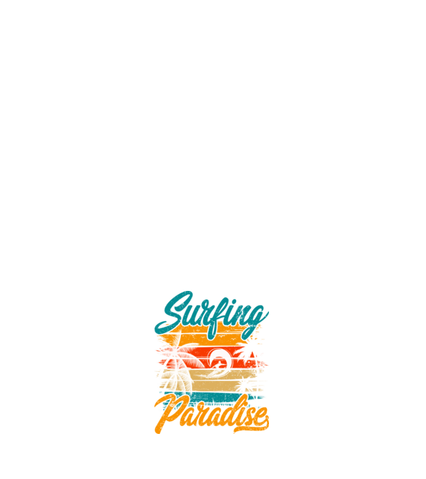 Surfing Paradise model alb pe tricou