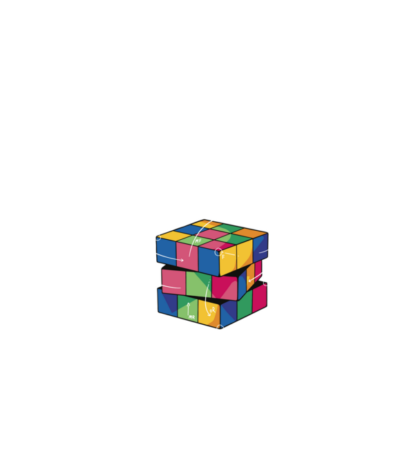 Rubik cube what part model negru pe tricou