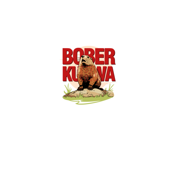 BOBER model alb pe tricou