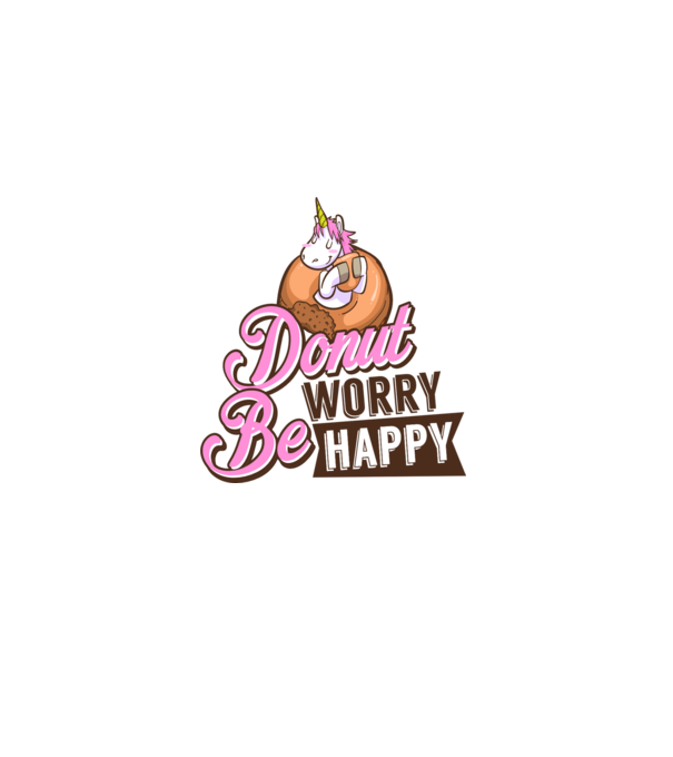 Donut worry be happy model alb/roșu pe tricou