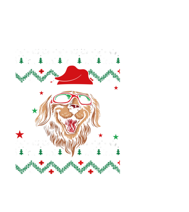 Ugly sweater dog model alb pe tricou