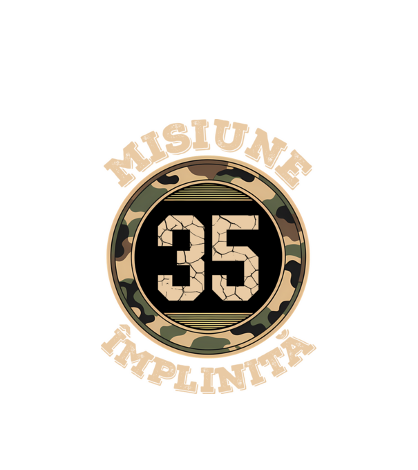 Misiune împlinită 35 model alb pe tricou
