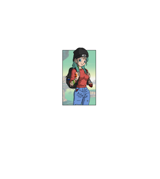 dragon ball bulma model negru pe tricou