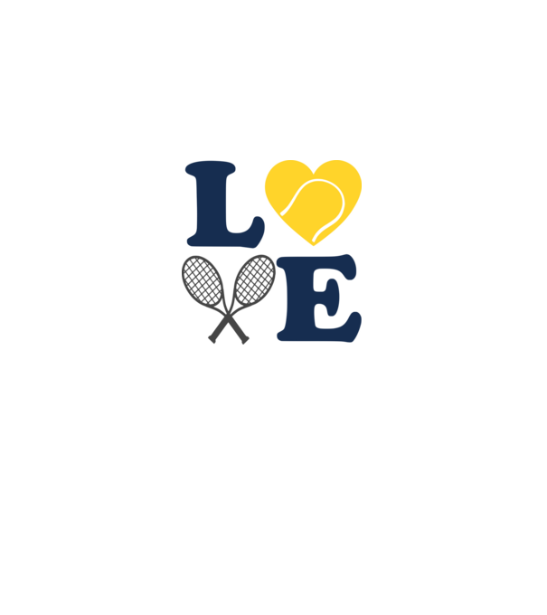LOVE Tennis model alb pe tricou